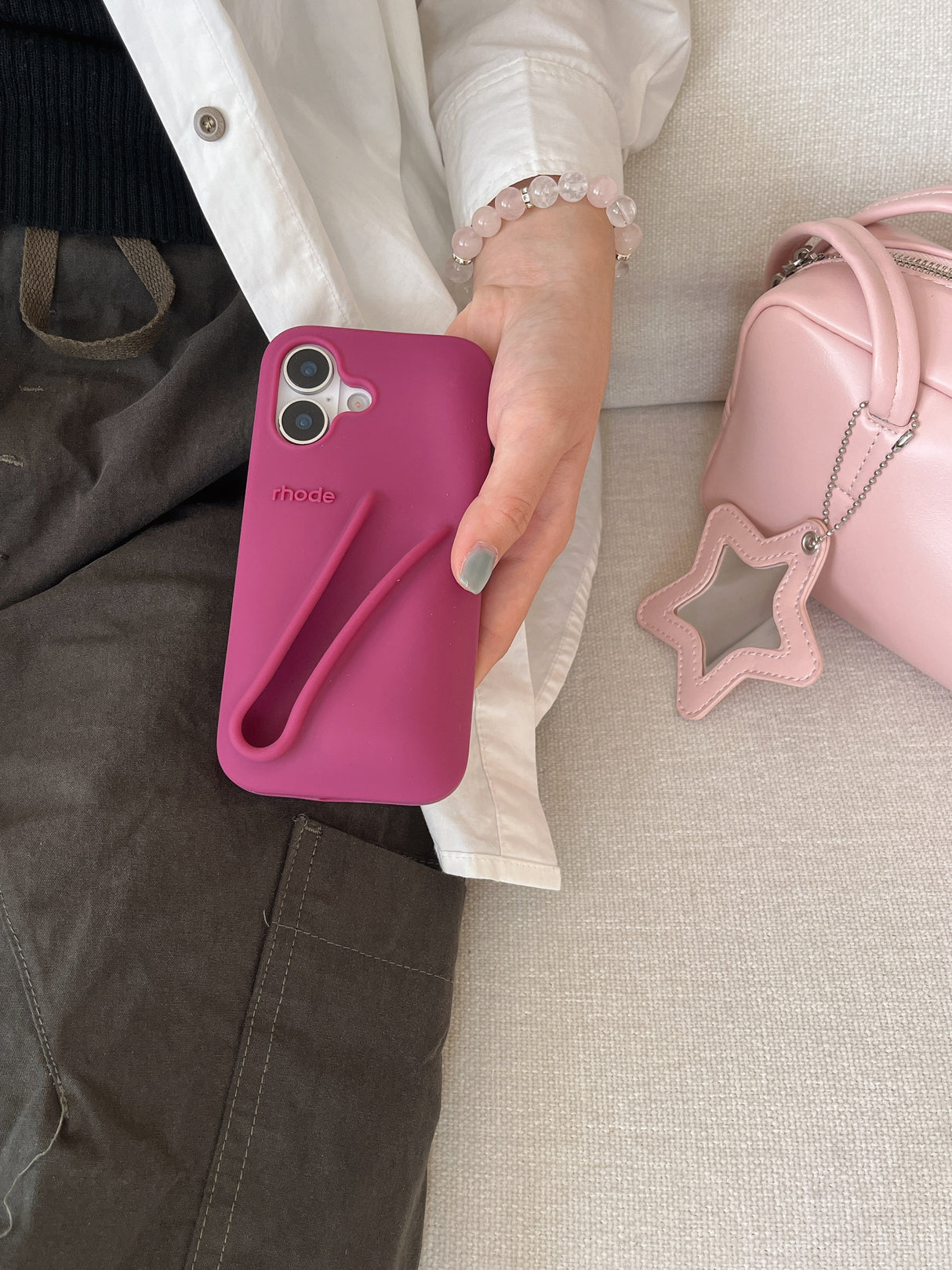 Hjemix | 3D Silikon Leppestift Telefondeksel for iPhone