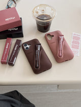 Hjemix | 3D Silikon Leppestift Telefondeksel for iPhone