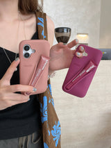 Hjemix | 3D Silikon Leppestift Telefondeksel for iPhone