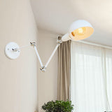 Hjemix | 1 Lyspære Vegglampe Retro Stil Svingarm Metall Mini Vegglampe i Hvit for Kontoret