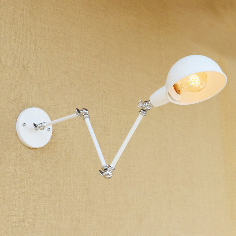 Hjemix | 1 Lyspære Vegglampe Retro Stil Svingarm Metall Mini Vegglampe i Hvit for Kontoret