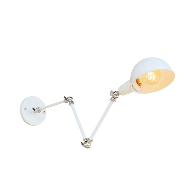 Hjemix | 1 Lyspære Vegglampe Retro Stil Svingarm Metall Mini Vegglampe i Hvit for Kontoret
