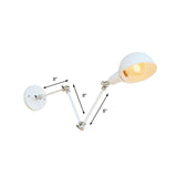 Hjemix | 1 Lyspære Vegglampe Retro Stil Svingarm Metall Mini Vegglampe i Hvit for Kontoret