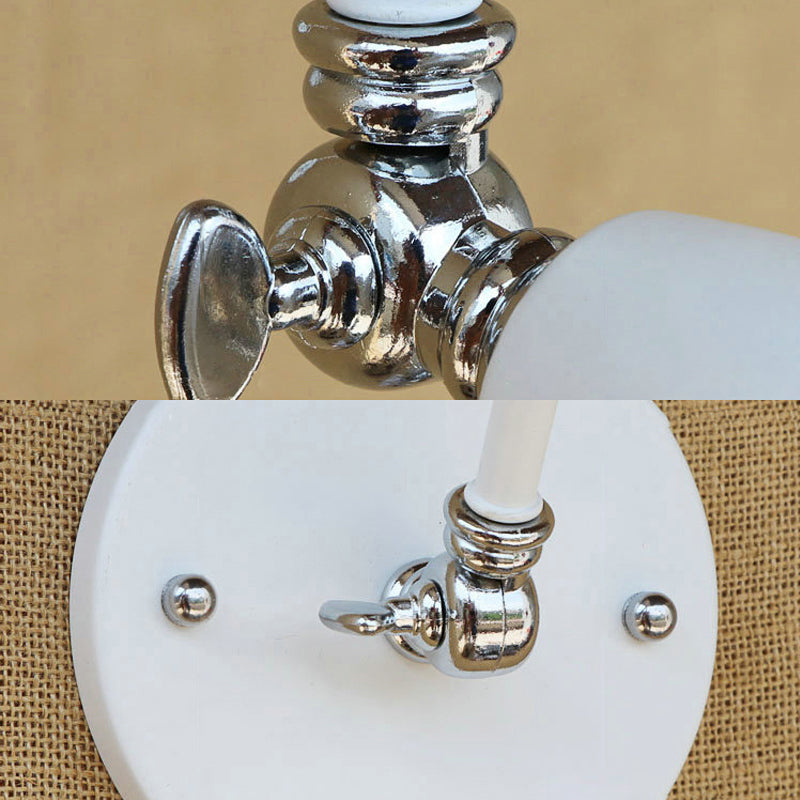 Hjemix | 1 Lyspære Vegglampe Retro Stil Svingarm Metall Mini Vegglampe i Hvit for Kontoret