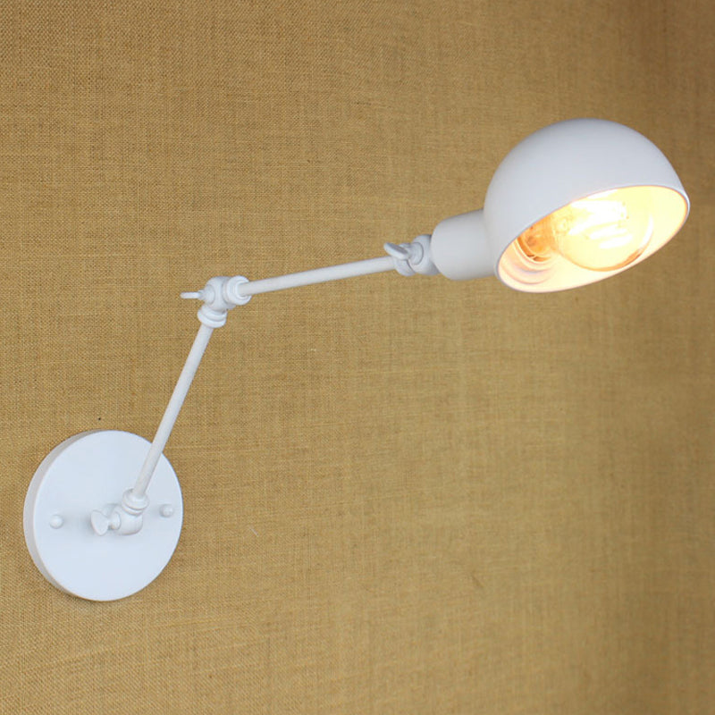 Hjemix | 1 Lyspære Vegglampe Retro Stil Svingarm Metall Mini Vegglampe i Hvit for Kontoret
