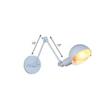 Hjemix | 1 Lyspære Vegglampe Retro Stil Svingarm Metall Mini Vegglampe i Hvit for Kontoret