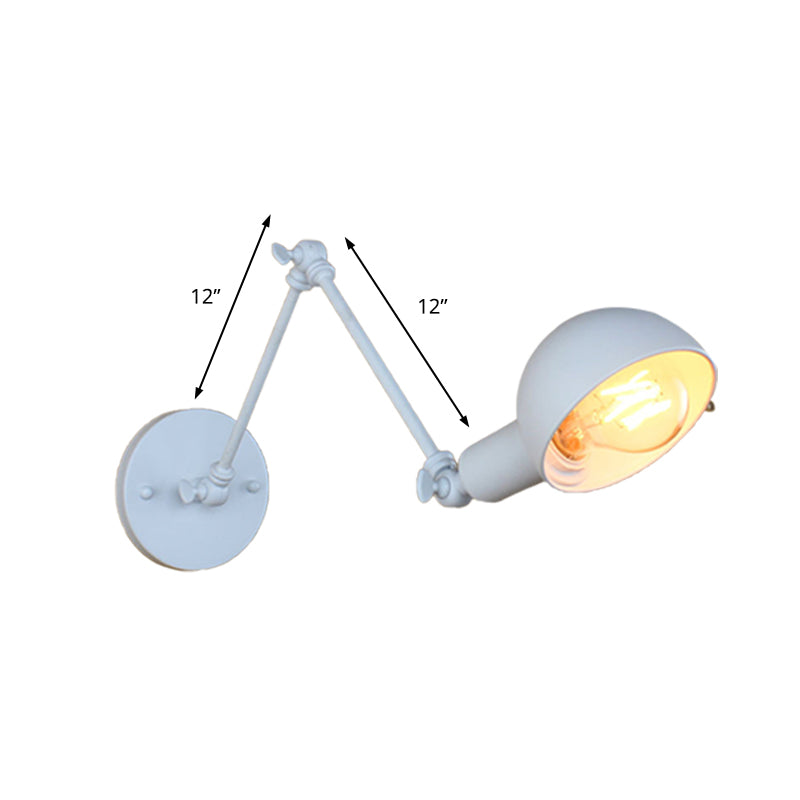 Hjemix | 1 Lyspære Vegglampe Retro Stil Svingarm Metall Mini Vegglampe i Hvit for Kontoret