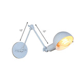 Hjemix | 1 Lyspære Vegglampe Retro Stil Svingarm Metall Mini Vegglampe i Hvit for Kontoret