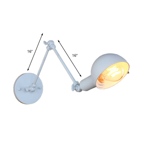 Hjemix | 1 Lyspære Vegglampe Retro Stil Svingarm Metall Mini Vegglampe i Hvit for Kontoret