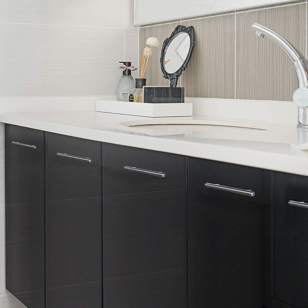 Hjemix | Børstet Nikkel Modern Rustfritt Stål Skuffehardware T-Bar Håndtak