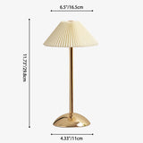 Hjemix | Moderne skandinavisk oppladbar jernstoff cone plisserte LED bordlampe for nattbord