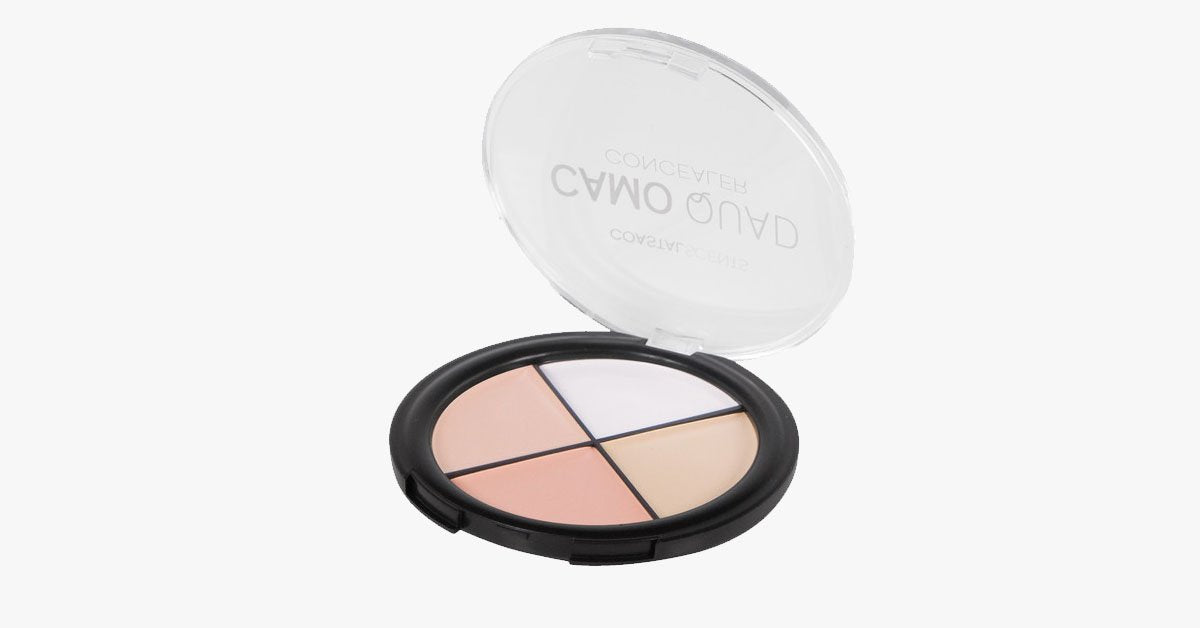 Hjemix | Camo Quad Concealer Palette for perfekt dekning - Kompakt og praktisk med 4 nyanser i ett palett