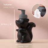 Hjemix | Keramisk Såpedispenser, Ekorre Skum Pumpe Baderomsflaske, Dyre Design, Påfyllbar Gjenbrukbar Lotion Pumpe for Bad Kjøkken, 510ml/17.2oz