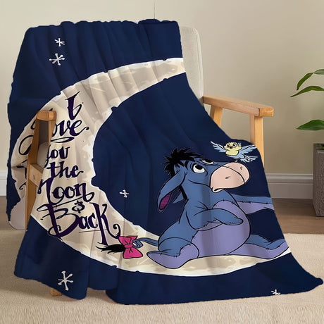 Hjemix | Mykt fleeceteppe med Eeyore-design - Tilgjengelig i flere størrelser for alle årstider