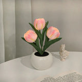 Hjemix | LED Tulipan Nattbordlampe Blomster Bordlampe