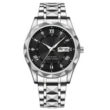 Hjemix | Vanntett lysende rustfritt stål to-farget kvartsklokke for menn