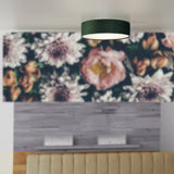 Hjemix | Grønn Fløyel & Opal Diffuser Vintage Rund Flush Trommel Lys 38cm