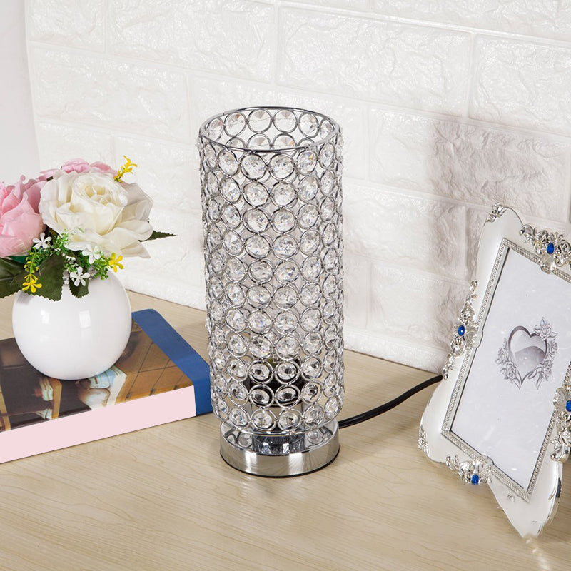 Hjemix | Krystallampe - Moderne nattlampe med kromfinish