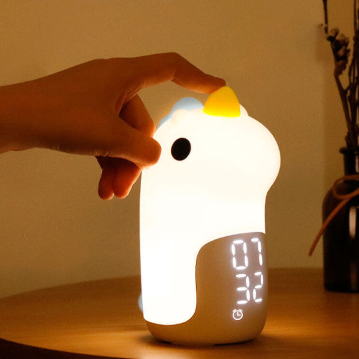 Hjemix | Unilora DreamLight Vekkerklokke | Enhjørning Design | Timer & LED Nattlampe | Barnerom Dekor