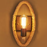 Hjemix | Løpeform Tau Vegglampe Rustikk 1-Hode Gang Vegglampe med Spor Lysdesign i Tre