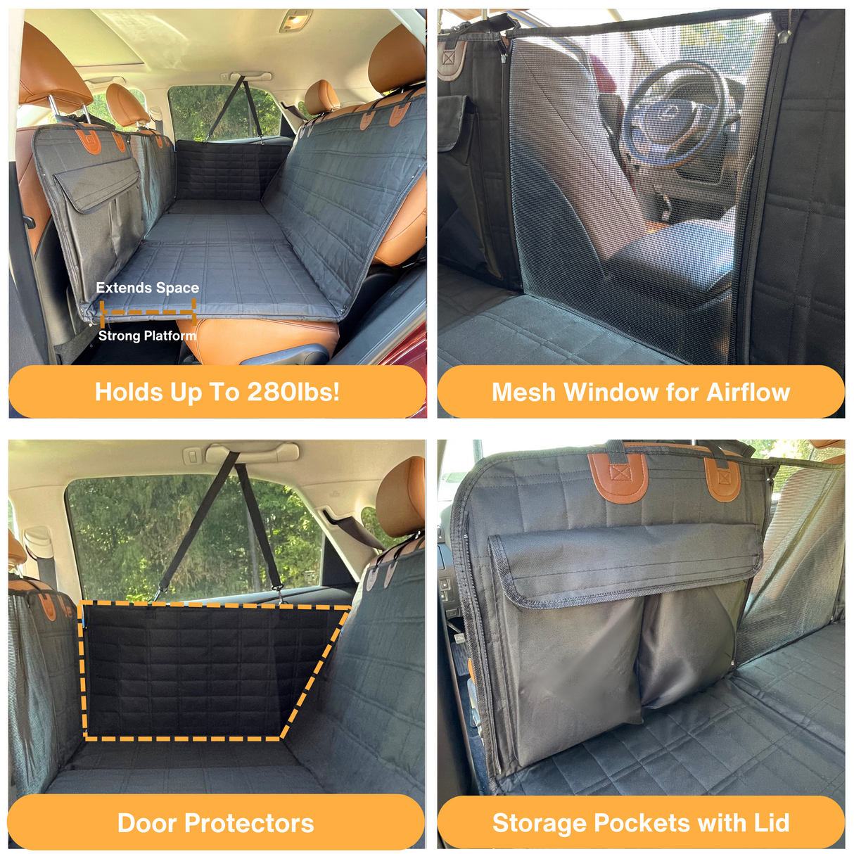 Hjemix | Bakseteenhenger for hunder - Svart med dørdeksler