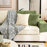 Hjemix | Moderne Blader Jacquard Vanntett Anti-Ripe Stretch Full Dekke Sofa Dekke