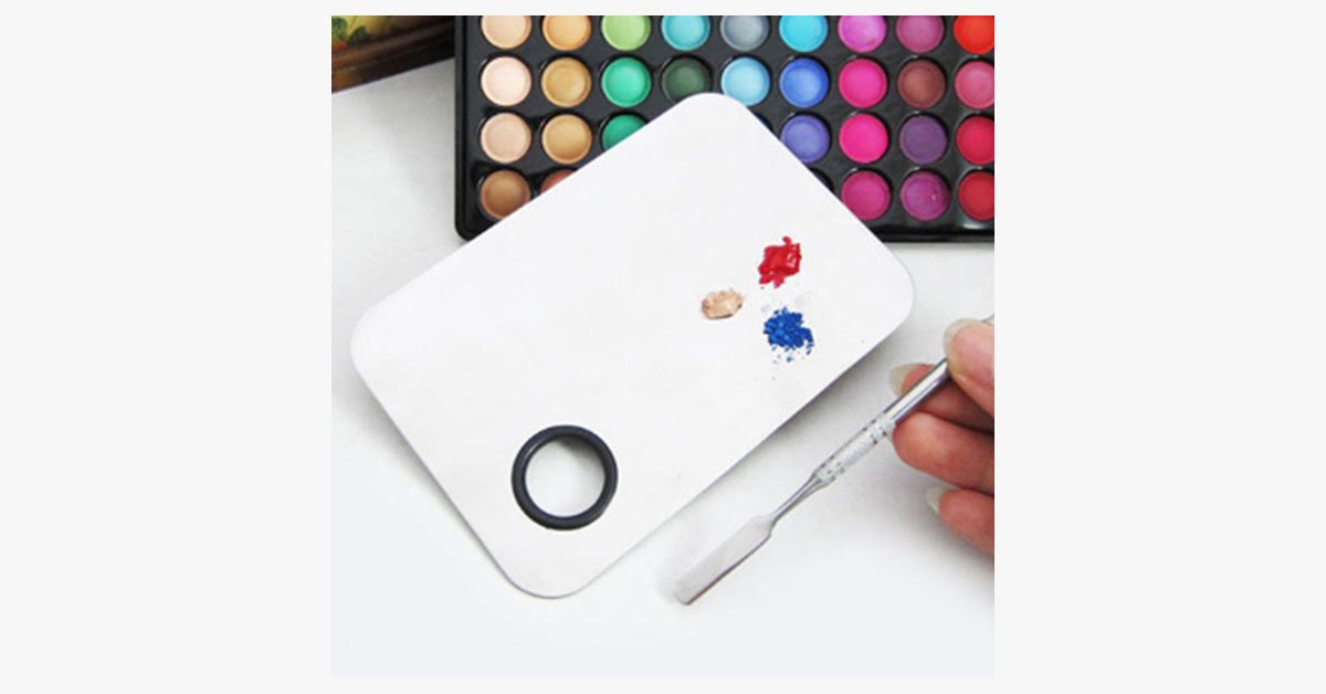 Hjemix | Vakker rustfritt stål blandeplate med spatula verktøy