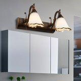 Hjemix | Blomster Bad Vegglys Klassisk Opalglass 2/3/4 Lys Bronze/Hvit Sminke Belysning