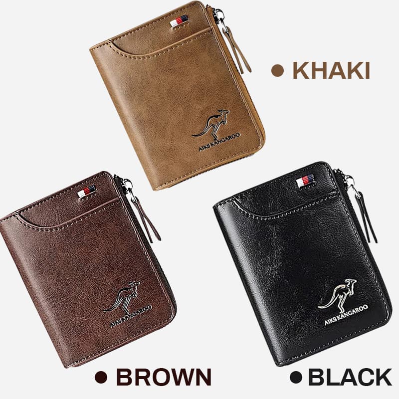 Hjemix | Menns Essentials-Multi-funksjonell RFID Blokkering Vanntett Holdbar PU Lær Lommebok