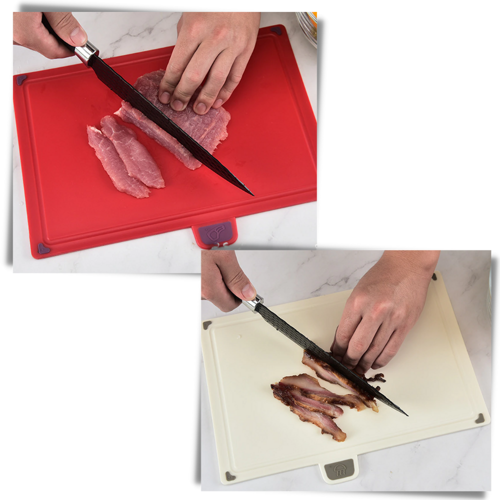 Sett med 4 skjærebrett med holder