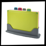 Sett med 4 skjærebrett med holder