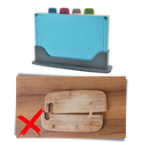 Sett med 4 skjærebrett med holder