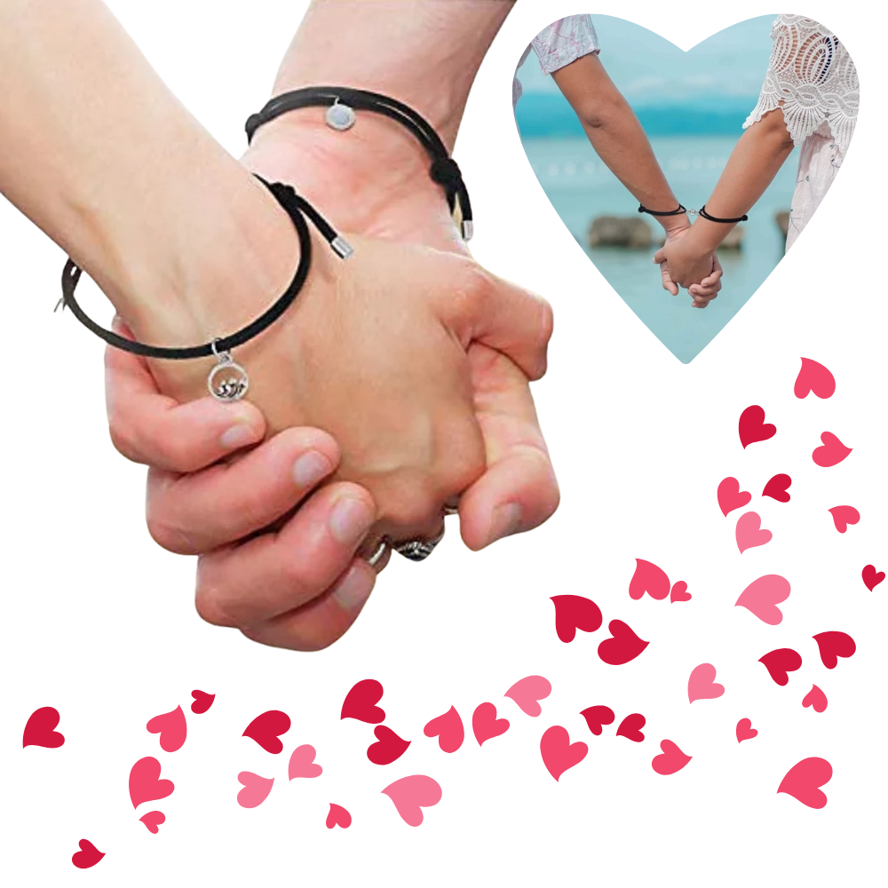 Sett med 2 magnetiske armbånd for par
