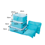 Sett med 6 små reisevesker til kofferten