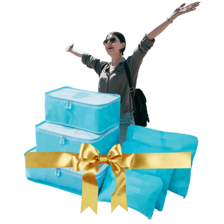 Sett med 6 små reisevesker til kofferten