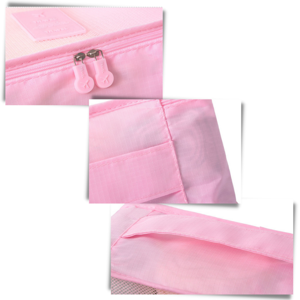 Sett med 6 små reisevesker til kofferten