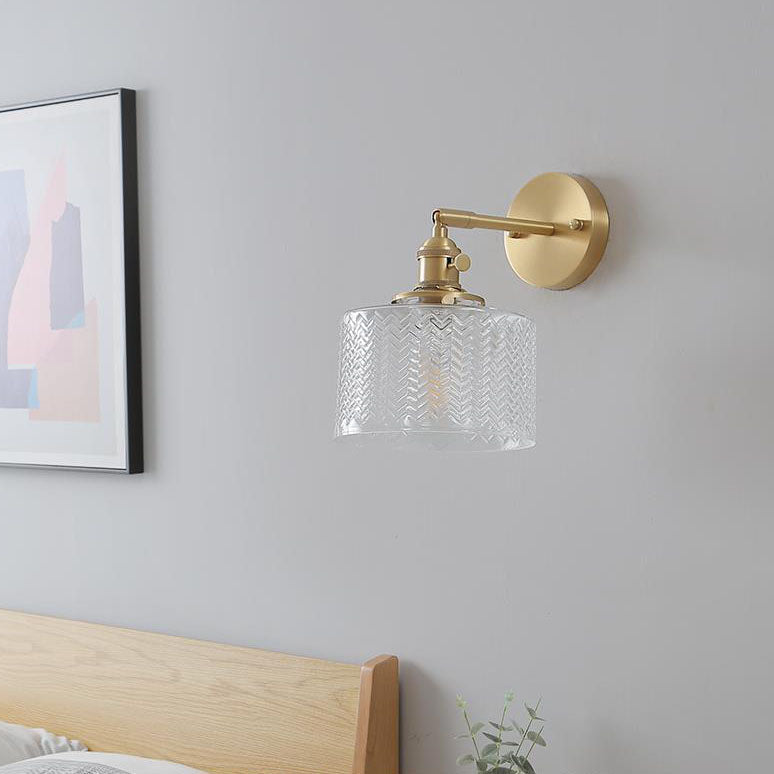 Hjemix | Nordisk Minimalistisk Kreativ Messing Sylinder 1-Lys Vegglampe