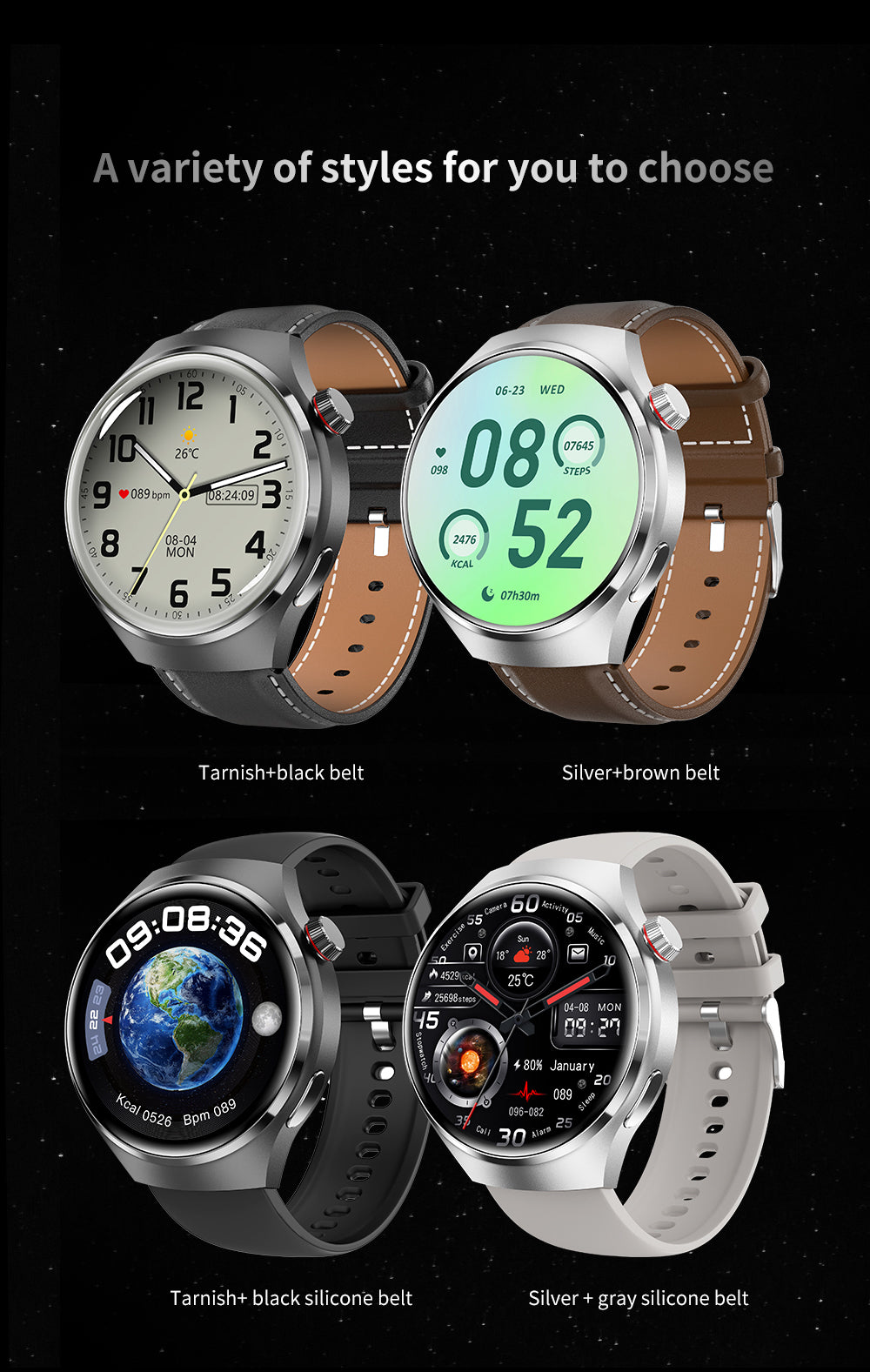 Hjemix | Gt4 Pro Smartwatch For Menn: Ip68 Nfc Gps Tracker, Amoled 360*360 Hd-Skjerm, Hjertefrekvens, Bluetooth-Samtale Begrenset Utgave