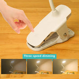 Hjemix | Enkel LED-klips skrivebordslampe oppladbar øyebeskyttelse nattlys