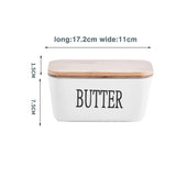 Hjemix | Rektangulær keramisk smørfat forseglet oppbevaringsbeholder western ostekanne smørglass for oppbevaring for restaurant 15x8,5 cm