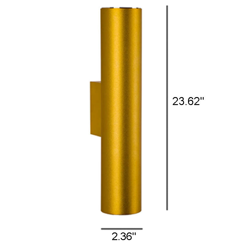 Hjemix | Enkel Aluminium Sylinderformet 2-Lykt Vegglampe