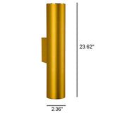 Hjemix | Enkel Aluminium Sylinderformet 2-Lykt Vegglampe