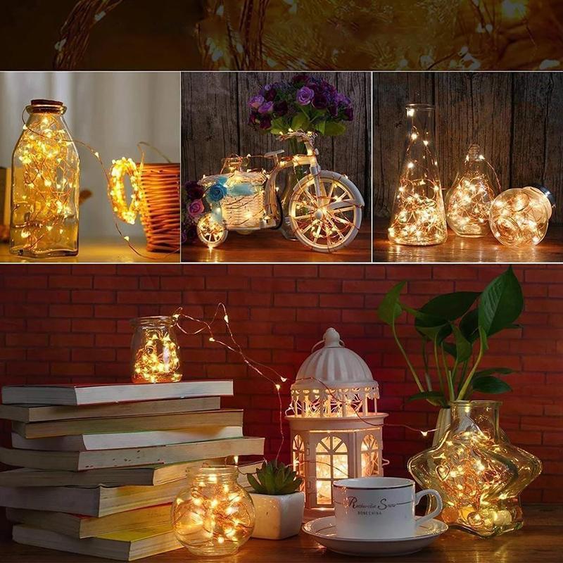 Hjemix | LED Flaske Lys Kork Nattlys DIY Dekorativ Gave