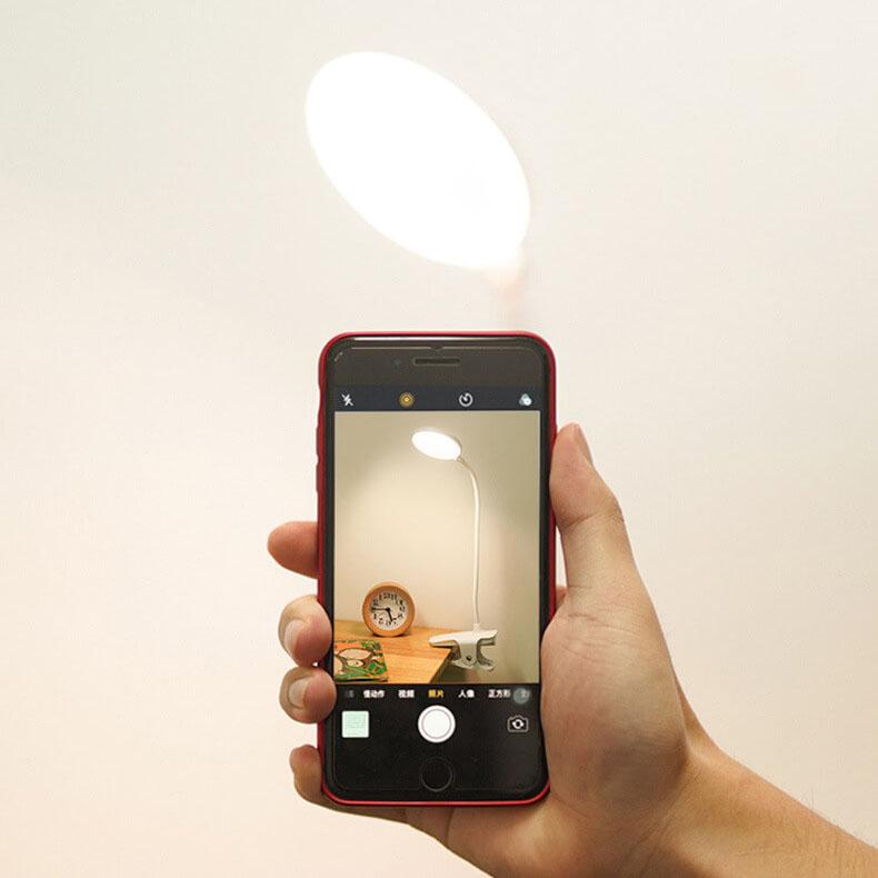 Hjemix | Enkel LED Clip Skrivebordlampe Oppladbar Øyebeskyttelse Nattlys