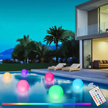 Hjemix | Pool Decoration LED Light 16 Farger Lysende Strandball
