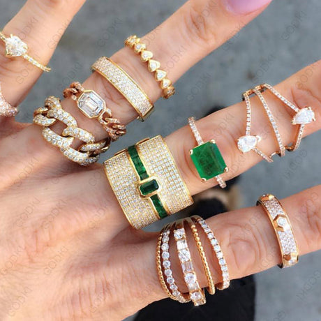 Hjemix | Monaco Design Luksuriøs Statement Stabil Ring For Kvinner