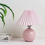 Hjemix | Nordisk minimalistisk 1-lampe bordlampe laget av keramikk med folder
