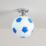 Hjemix | SportLume Kreativ Taklampe | Basketball & Fotball Design | Halvmontert | Glasslampe
