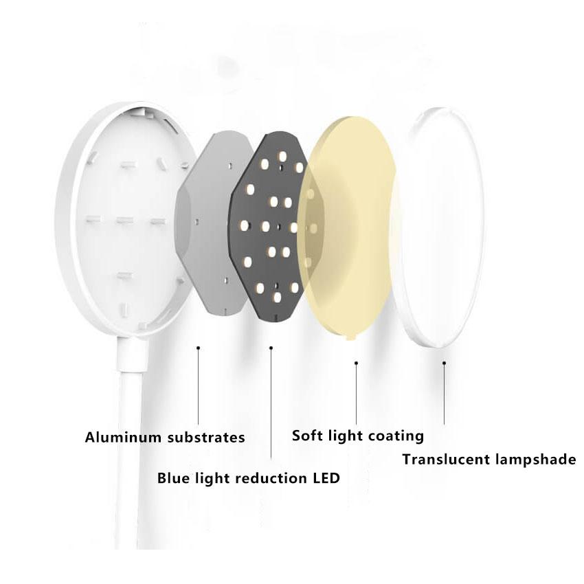 Hjemix | Enkel LED-klips skrivebordslampe oppladbar øyebeskyttelse nattlys