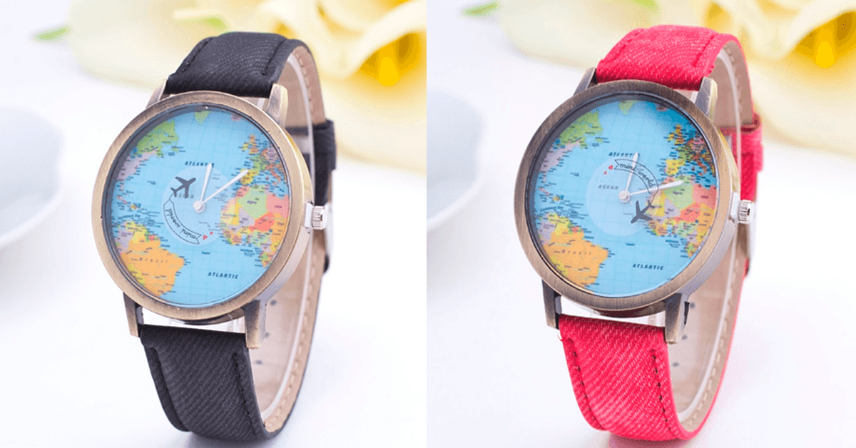 Hjemix | Unisex Klokke Unik Design Verdenskart Kvarter Klokke